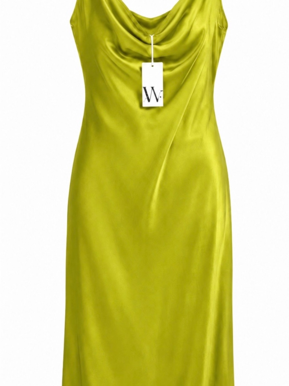 Worthington Lime Green Satin Maxi Slip Dress - Picture 2 of 8